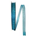 Reliant Ribbon 0.625 in. 50 Yards Sheer Glitter Dots Wired Edge Ribbon, Turquoise 25741W-913-03K